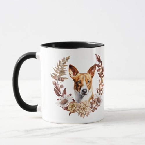 Basenji Dog Autumn Wreath Mug