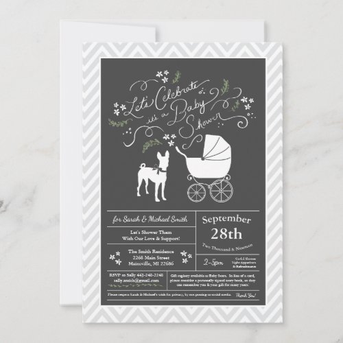 Basenji Dog Baby Shower Neutral Invitation