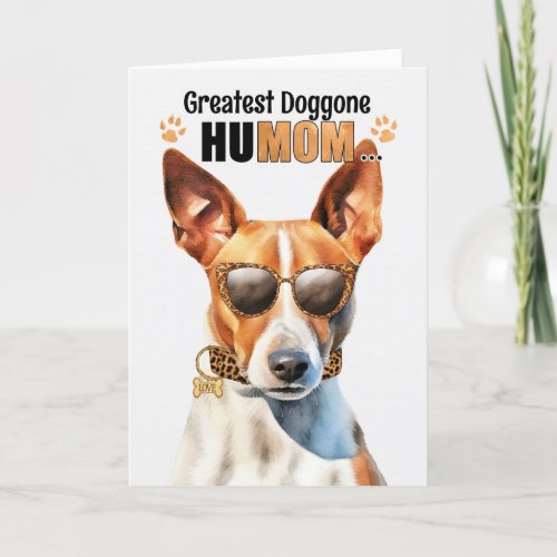 Basenji Dog Best HuMOM Ever Mothers Day Holiday Card