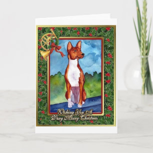 Basenji Dog Blank Christmas Card