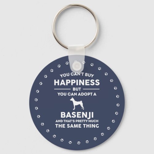 Basenji dog breed adoption happiness keychain