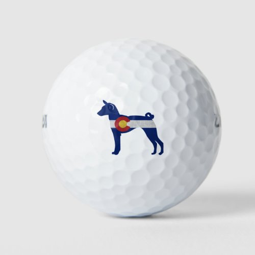 Basenji Dog Breed Colorado Flag Silhouette Golf Balls