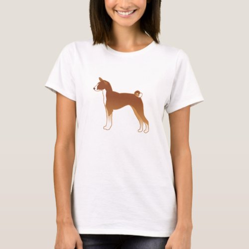 Basenji Dog Breed Illustration Silhouette T_Shirt