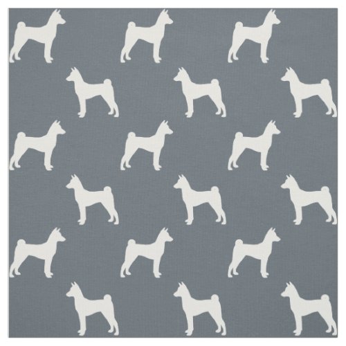 Basenji Dog Breed Silhouettes Patterned Fabric