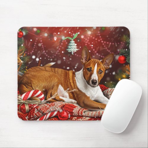 Basenji Dog Christmas Festive  Mouse Pad