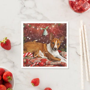 Basenji Dog Christmas Festive Napkins