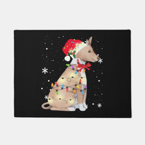Basenji Dog Christmas Light Xmas Mom Dad Gifts   Doormat