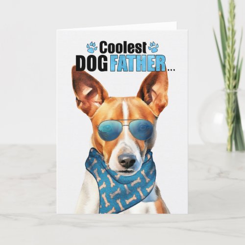 Basenji Dog Coolest Dad Ever Fathers Day Holiday Card