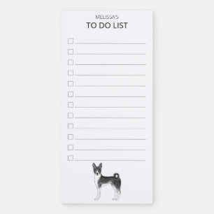 Basenji Dog Drawing In Black And White To Do List Magnetic Notepad