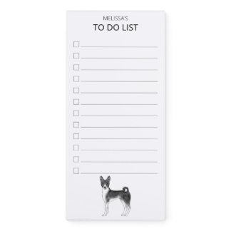 Basenji Dog Drawing In Black And White To Do List Magnetic Notepad