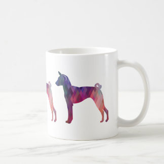 Basenji Dog Geo Pattern Silhouette Pink Coffee Mug