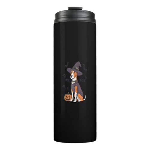 Basenji Dog Halloween Costume Pumpkin Bat Witch Ta Thermal Tumbler