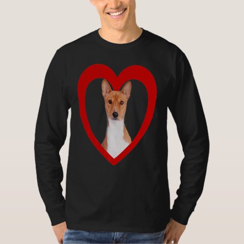 Basenji Dog Heart Kongo Terrier Basenji T_Shirt