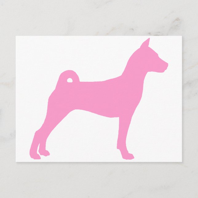 Basenji Dog (in pink) Postcard (Front)
