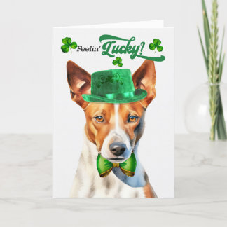 Basenji Dog Lucky St Patrick's Day Holiday Card