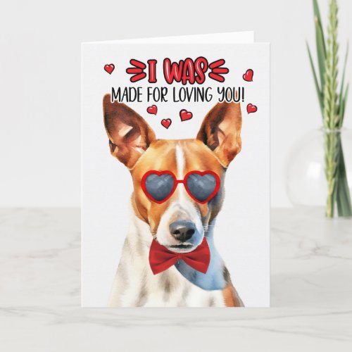 Basenji Dog Made for Loving You Valentine Holiday Card