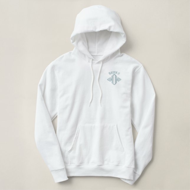 Basenji Dog MOM Embroidered Hoodie (Design Front)