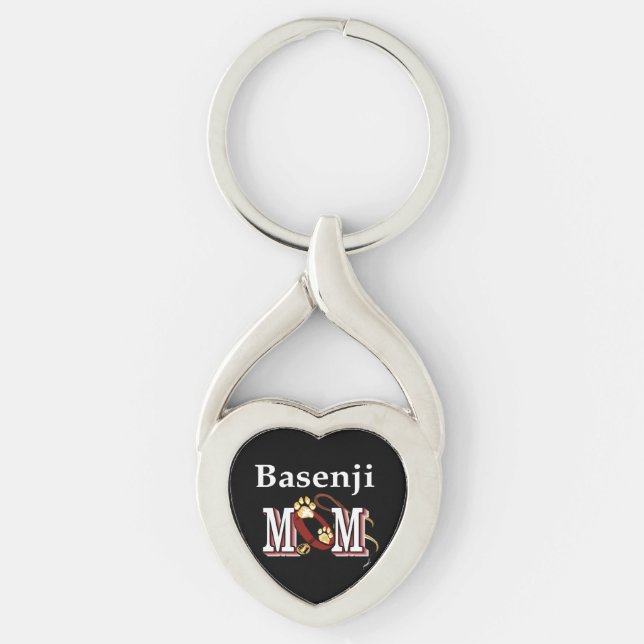 Basenji Dog MOM Keychain (Front)