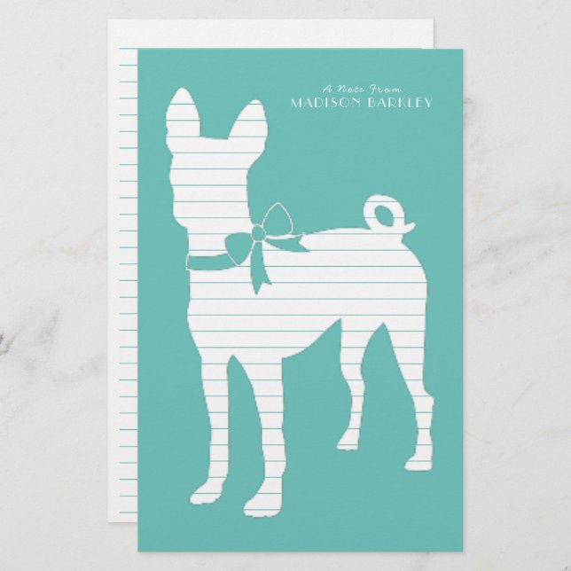 Basenji Dog Puppy Stationery (Front/Back)
