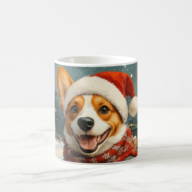 Basenji Dog Roller Coaster Christmas Coffee Mug (Center)
