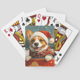 Basenji Dog Roller Coaster Christmas Poker Cards