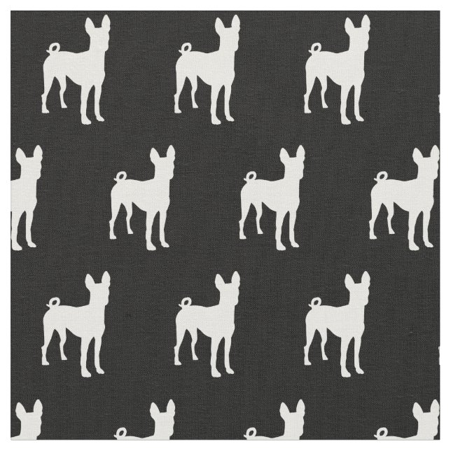 Basenji Dog Silhouette Pet Fabric (Close Up)