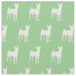 Basenji Dog Silhouette Pet Sage Green Fabric
