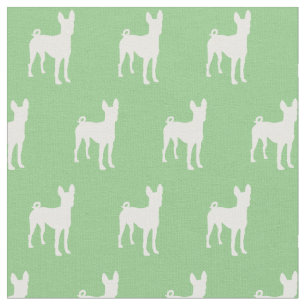 Basenji Dog Silhouette Pet Sage Green Fabric