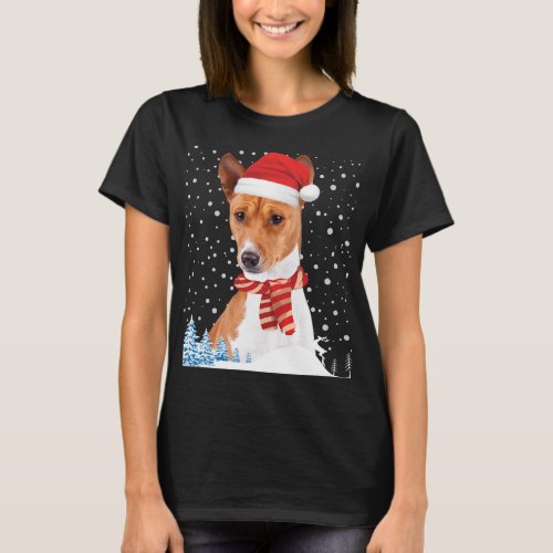 Basenji Dog Ugly Christmas Sweater Santa Hat Funny