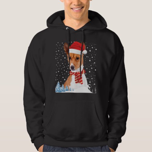 Basenji Dog Ugly Christmas Sweater Santa Hat Funny