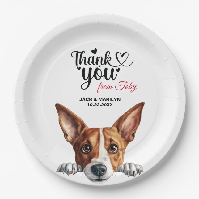 Basenji Dog Wedding Reception Paper Plates (Front)