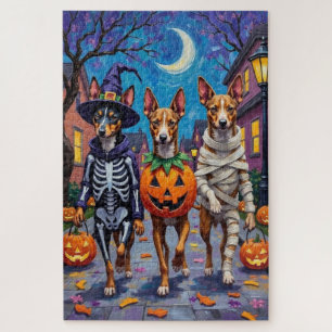Basenji Dogs Trick-or-Treating Halloween Costumes Jigsaw Puzzle