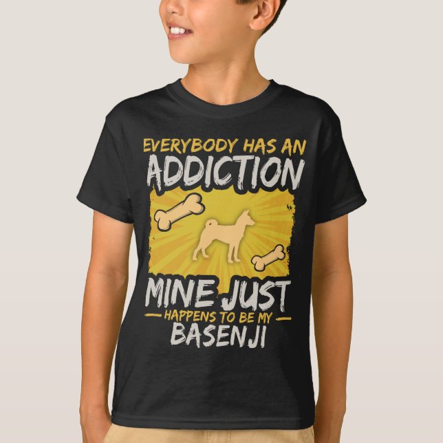 Basenji Funny Dog Addiction T-Shirt (Front)