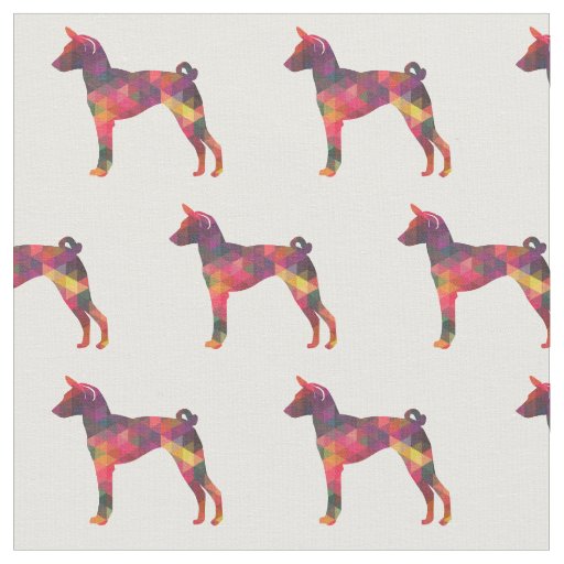 Basenji Geometric Pattern Silhouette Multi Fabric