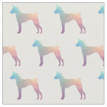 Basenji Geometric Pattern Silhouette Pastel Fabric