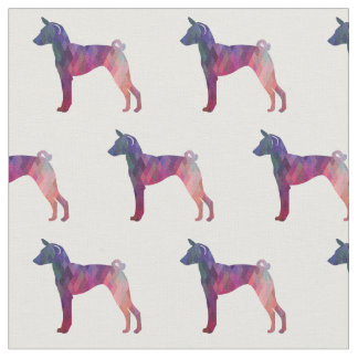 Basenji Geometric Pattern Silhouette Pink Fabric
