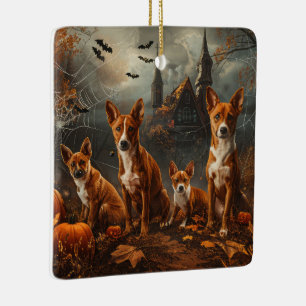 Basenji Halloween Night Doggy Delight  Ceramic Ornament