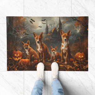 Basenji Halloween Night Doggy Delight Doormat