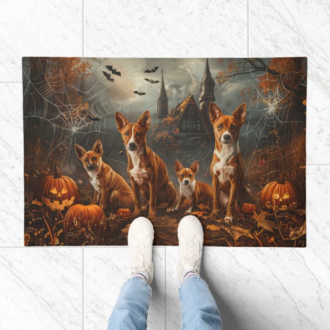 Basenji Halloween Night Doggy Delight  Doormat (Indoor)