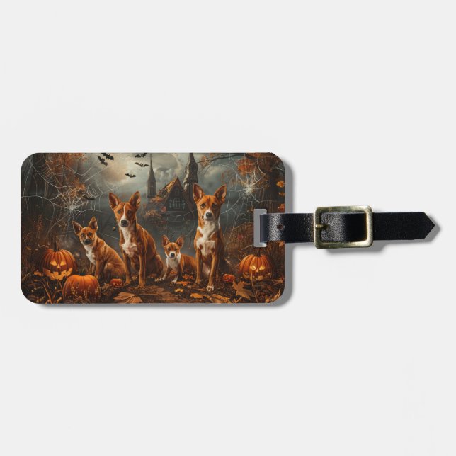 Basenji Halloween Night Doggy Delight  Luggage Tag (Front Horizontal)