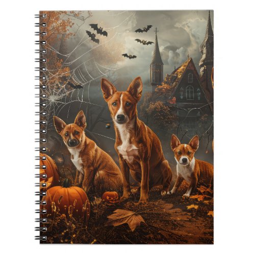 Basenji Halloween Night Doggy Delight  Notebook