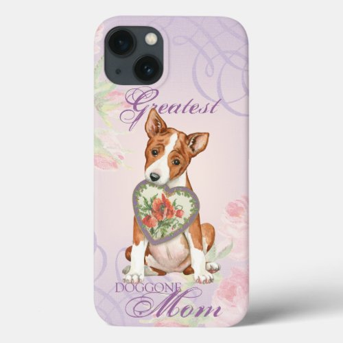 Basenji Heart Mom iPhone 13 Case