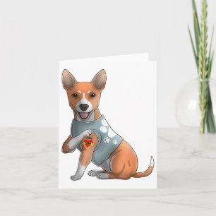 Basenji I Love Mom Tattoo Dog Shirt Funny Mothers  Card