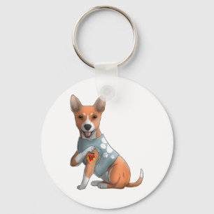 Basenji I Love Mom Tattoo Dog Shirt Funny Mothers  Keychain