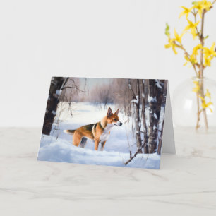 Basenji Let It Snow Christmas  Card