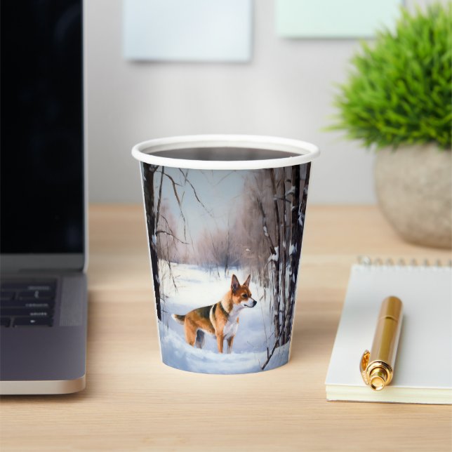 Basenji Let It Snow Christmas  Paper Cups (Insitu)