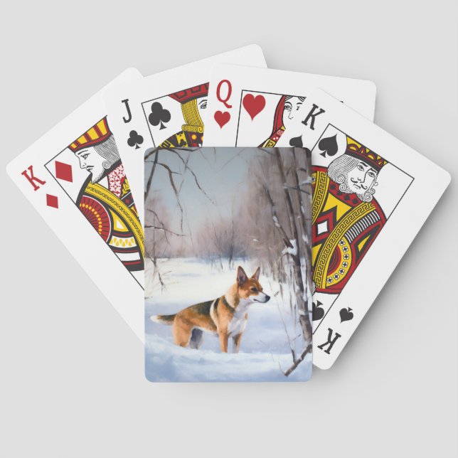 Basenji Let It Snow Christmas  Poker Cards (Back)