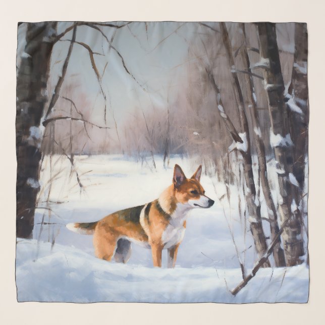 Basenji Let It Snow Christmas  Scarf (Front)