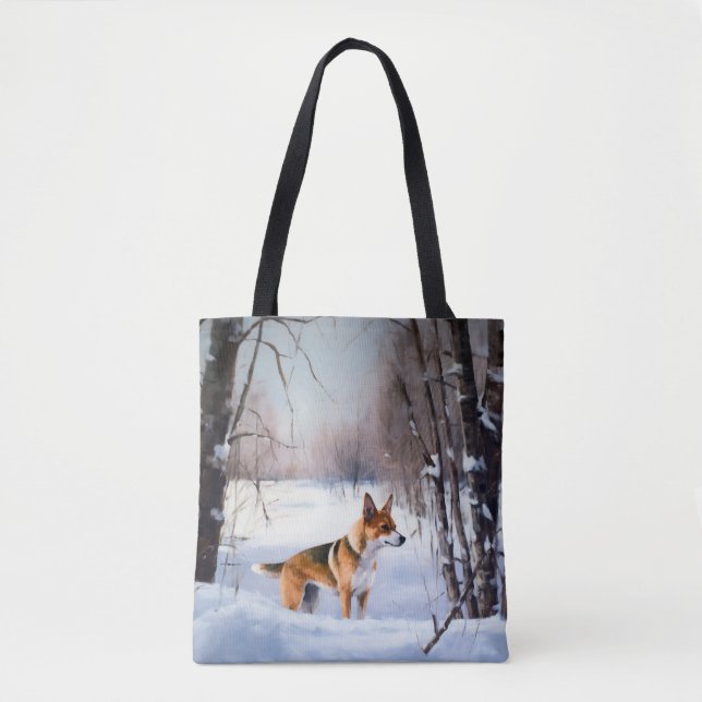 Basenji Let It Snow Christmas  Tote Bag (Front)