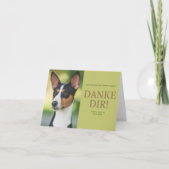 Basenji Letterpress Thank You Card (Front)